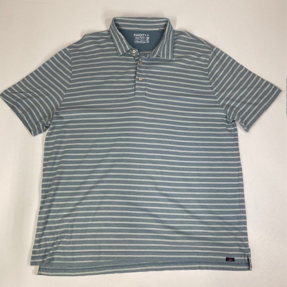 Faherty Isle‎ Polo Shirt Striped Short Sleeve Casual XXL